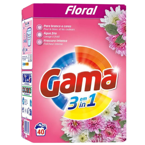 Стиральный порошок Gama Floral 3в1 с цветочным ароматом, 40 стирок, 2.2 кг